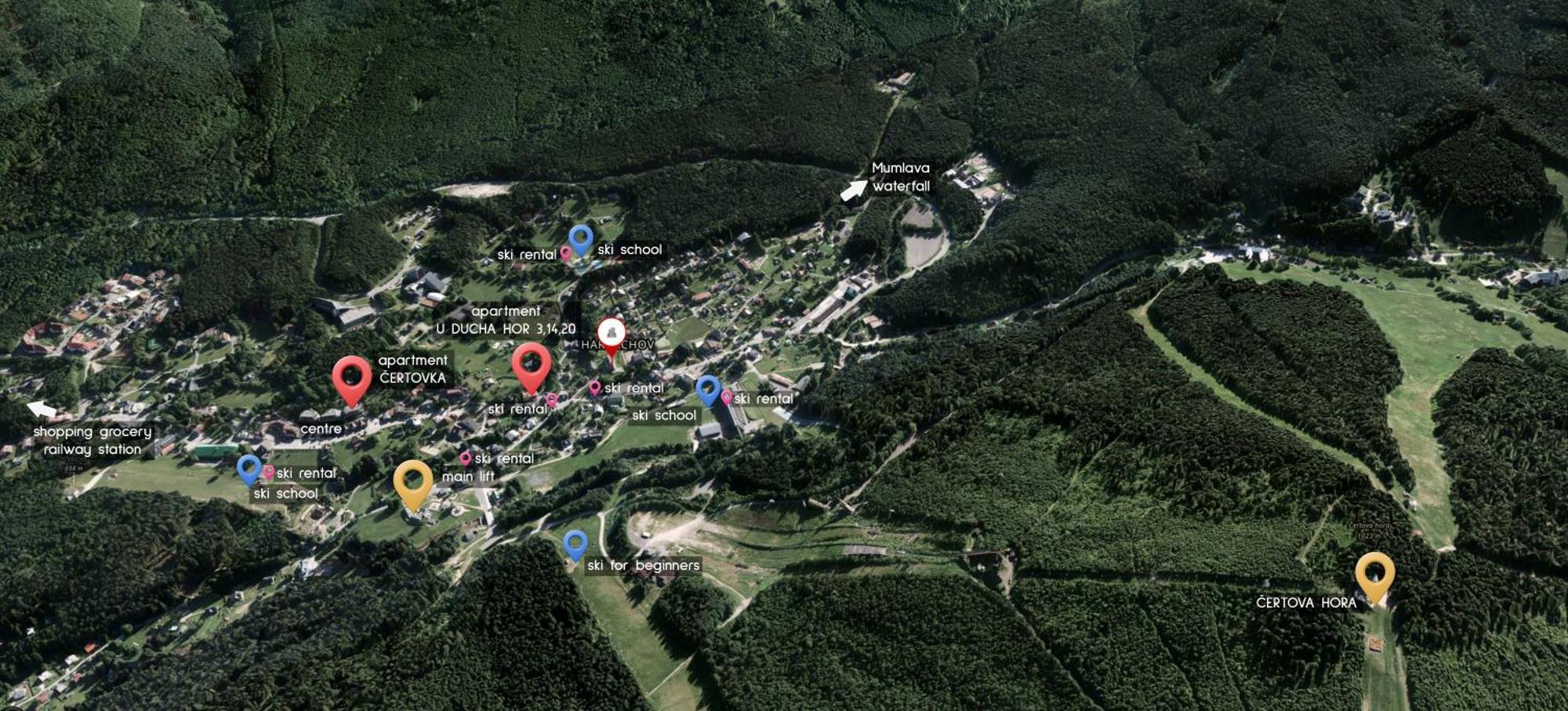 Enjoy Harrachov - Atraktivní slunný klimatizovaný apartmán 14 v centru Harrachova se saunou, wallboxem EV, herní konzolí, počítačem s win 10, Netflix a jedinečným výhledem na Čertovu horu se skokanskými můstky Exterior foto